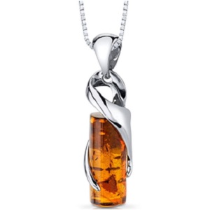 Baltic Amber Cylindrical Pendant Necklace from Peora