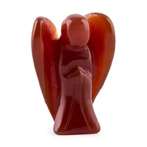 Carnelian Carved Angel with Carrying Pouch from Crystal Allies