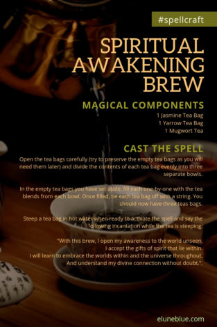 We provide this spell as a means to help you access and attract spiritual energy and the gifts that come with that access. -- Spell for Spiritual Awakening