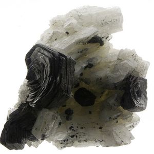 Slate-colored Iron Rose Hematite, embedded in a quartz-like stone.