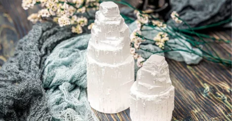 Two Selenite crystal towers from Conscious Items.