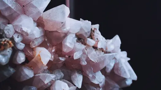 A rose quartz cluster.